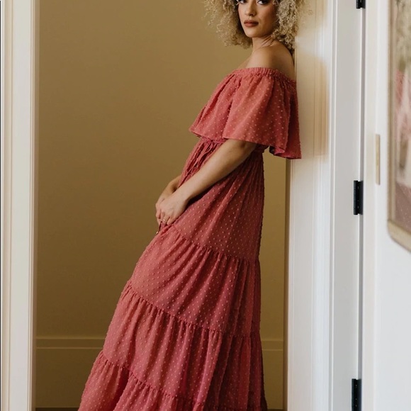 Baltic Born Mauve Swiss Dot Maternity Dress Large - Picture 10 of 12